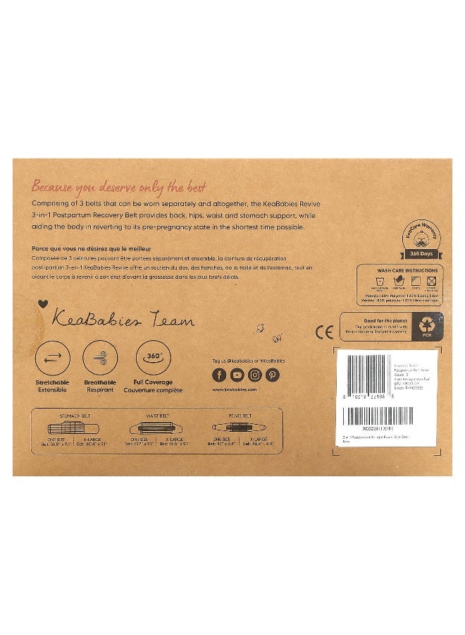 KeaBabies KeaBabies, Revive, 3-in-1 Postpartum Recovery Support Belt, OS, Midnight Black, 1 Set  - Image 2