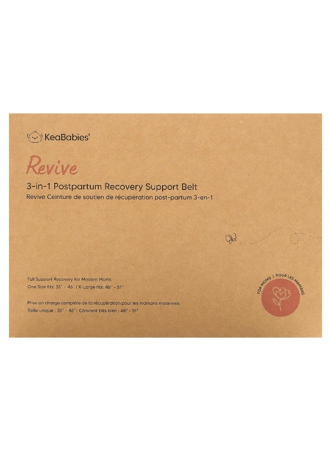 KeaBabies KeaBabies, Revive, 3-in-1 Postpartum Recovery Support Belt, OS, Midnight Black, 1 Set  - Image 1