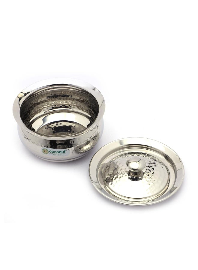 Coconut Stainless Steel Hammered Design Handi for Cook n Serve - 1 Unit - 500ML - Image 4