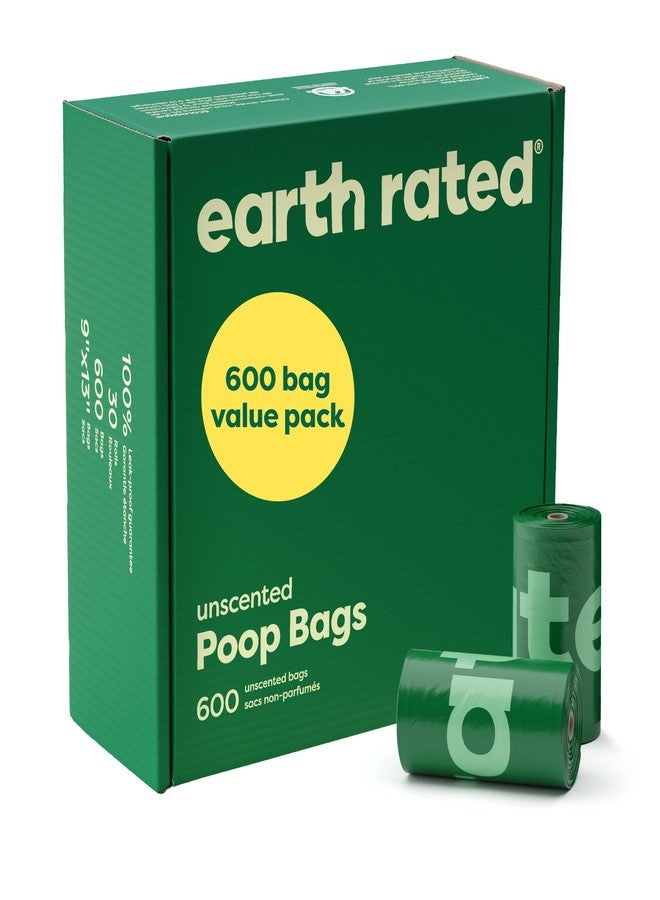 Earth Rated Dog Poop Bags Value Pack, Leak-Proof and Extra-Thick Pet Waste Bag for Big and Small Dogs, Refill Rolls, Unscented, 600 Count - Image 1