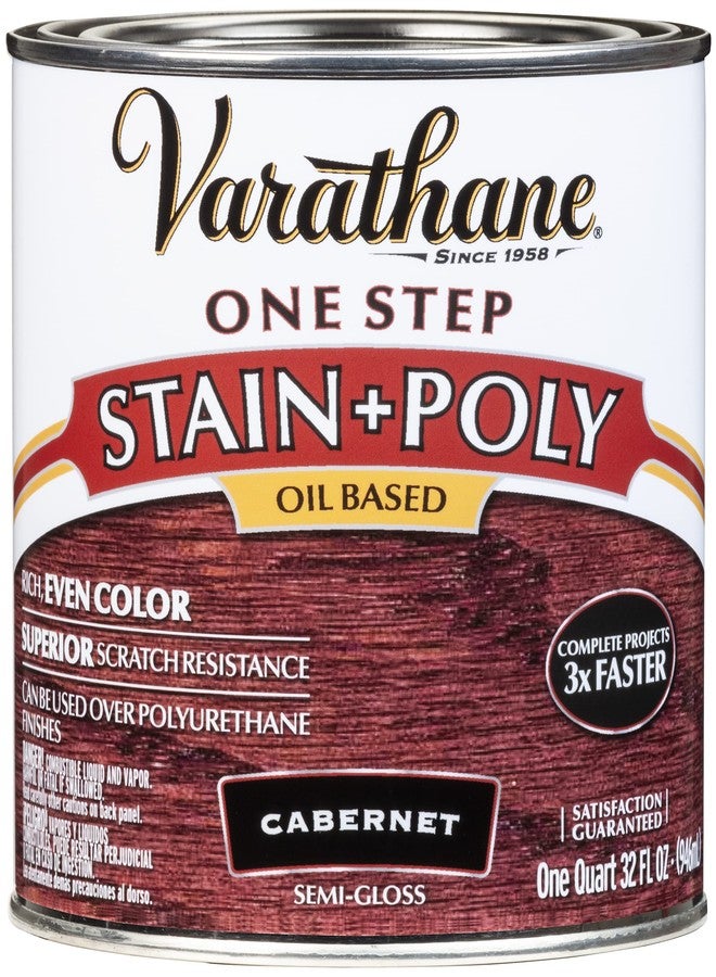 Varathane 225248H One-Step Wood Stain & Polyurethane, Quart, - Image 1