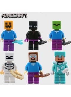 MINECRAFT 6-Piece JMD Minecraft Mini Action Figure Toy Set Compatible With LEGO Building Bricks Children Early Education Toy Gift (Handheld Color Random) 18CM  - Image 2