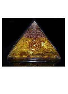 REBUY REBUY Citrine Orgone Pyramid Orgonite Pyramid Crystal Healing Stone Pyramid for Vastu Fengshui Meditation Yoga/Home & Office Decor Gift 45-50 mm  - Image 2