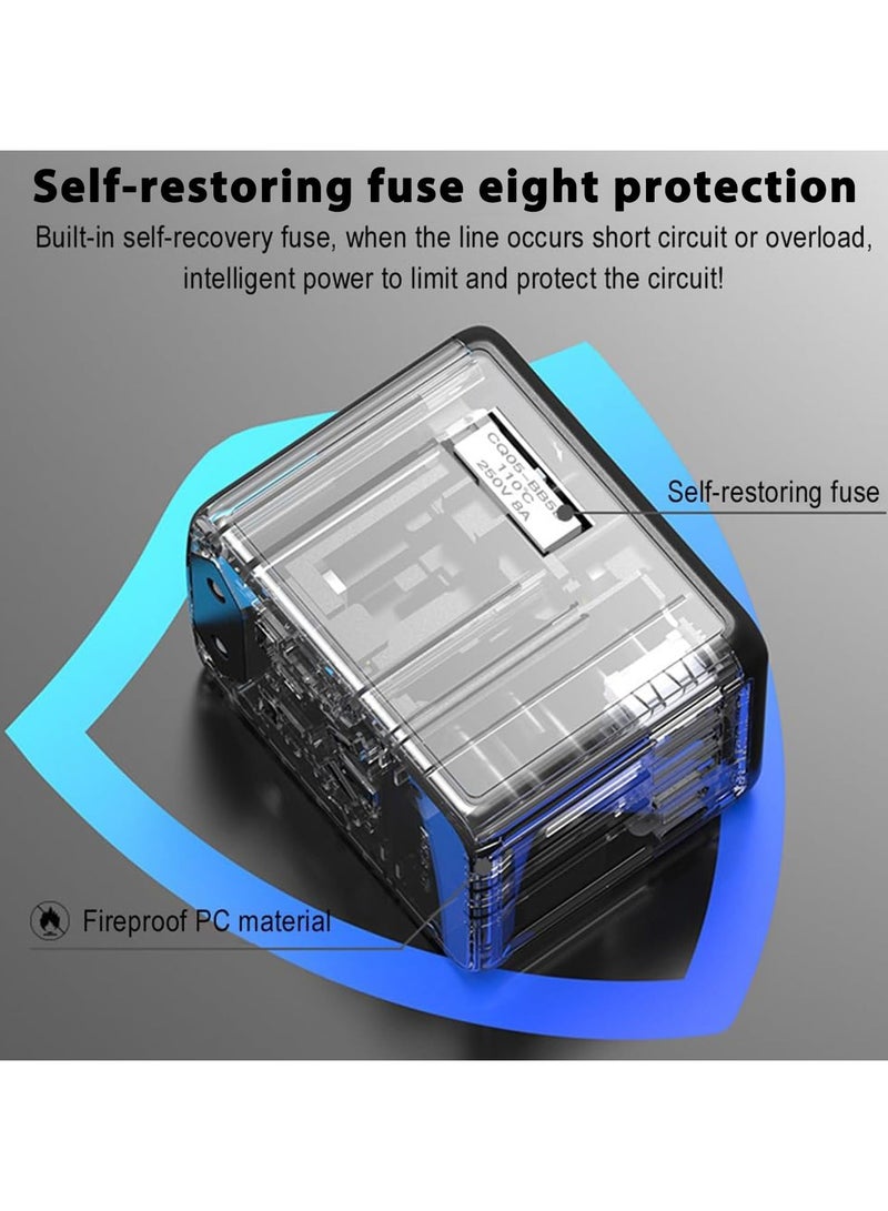 أنيوي محول سفر عالمي، 45 وات PD، 4 منافذ USB-A و1 USB-C، مقابس تيار متردد متعددة، محول لأكثر من 200 دولة - Image 5