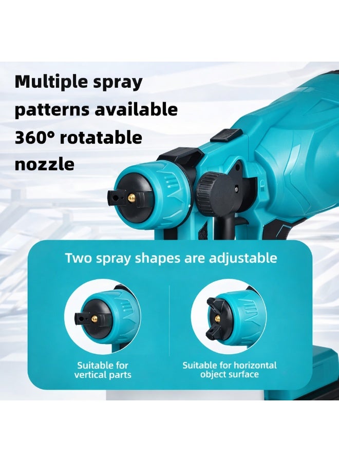 Portable HVLP Cordless Paint Spray Gun 21V Lithium-Ion, Wireless Electric Paint Sprayer with 800ml Tank and 2 Batteries - Image 2