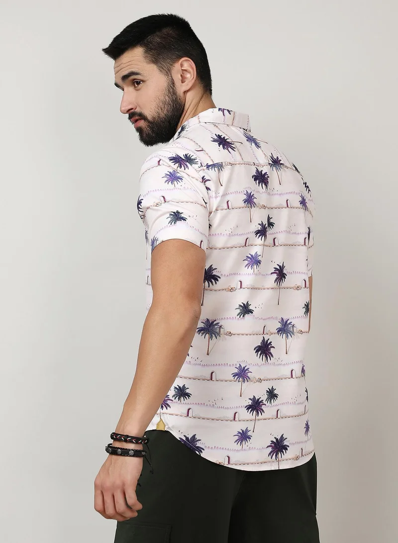 CAHOOT  Men's Ivory White Desert Palm Shirt for Men | Best Price UAE