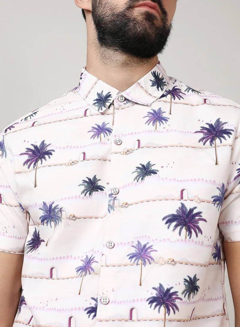 CAHOOT  Men's Ivory White Desert Palm Shirt for Men | Best Price UAE
