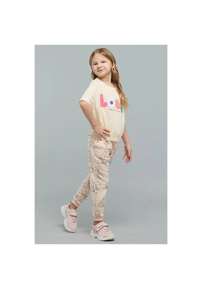 أر أند بي Appliqued T-Shirt with Crew Neck and Short Sleeves