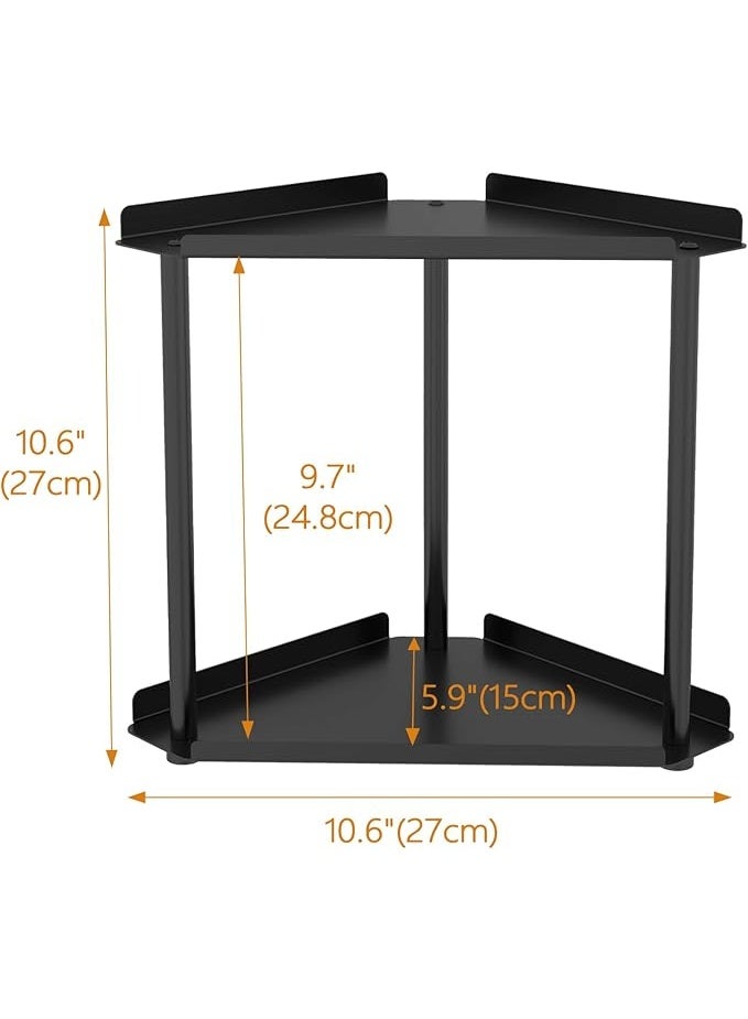 DUNISO 2 Tier Bathroom Counter Organizer, Corner Countertop Bathroom Organizer Rack，Makeup Countertop Organizers，Sturdy and Durable，for Dresser Bedroom Living Room Bathroom，Black - Image 3