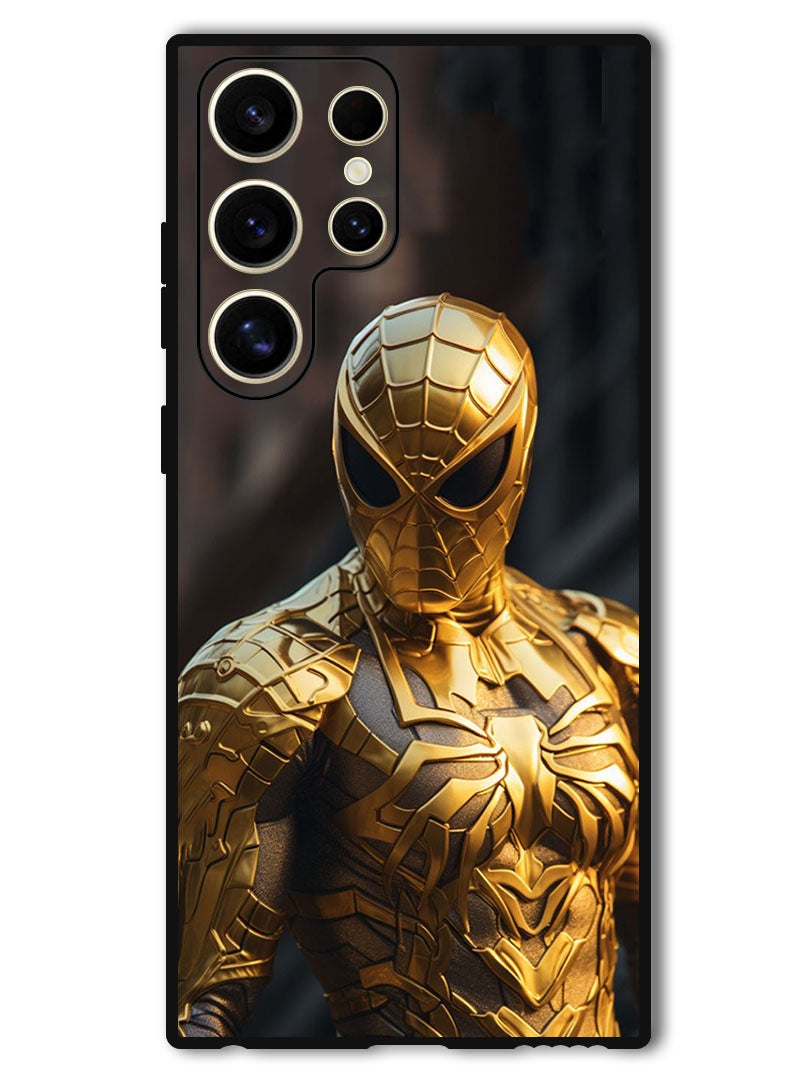Theodor Protective Case Anti Scratch Shock Proof Bumper Cover For Samsung Galaxy S24 Ultra Spider Man Golden - Image 1