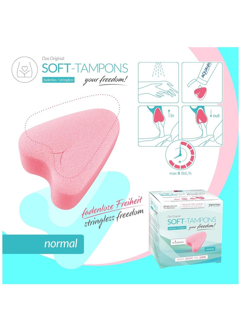 Joy Division - Soft-Tampons Normal I 3 Pieces I Threadless tampons for Sports, Swimming & spa I Menstrual sponges Ultra Soft I Easy Insertion & Removal I Soft Tampon Without Thread - Image 1