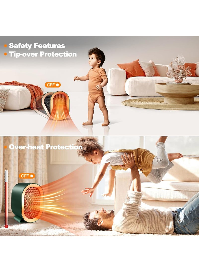 DubaiGallery 1200W Portable Electric Ceramic Space Heater Fan Room 2-speed Adjustable Heating - Image 3