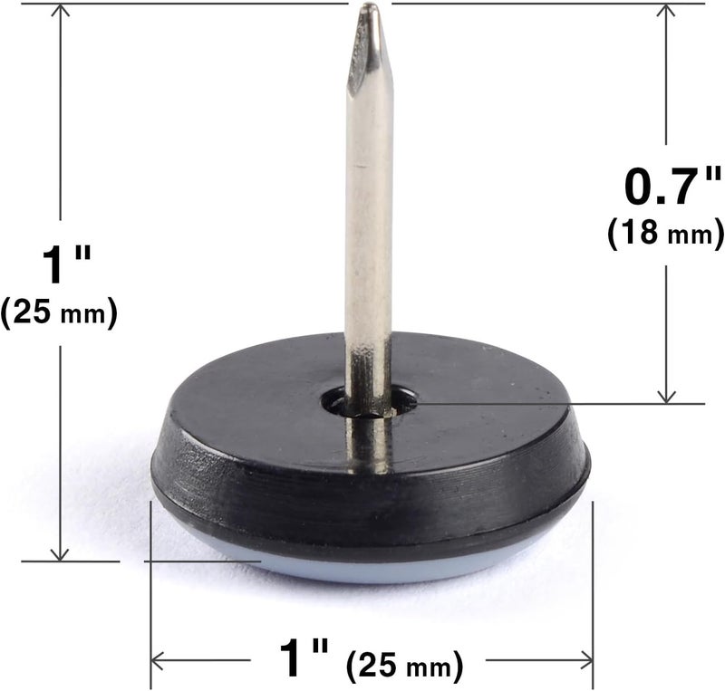 X-Protector Chair Glides – 1" Furniture Glides 24 pcs – Grey Nail-on Chair Sliders – Premium Chair Leg Floor Protectors – Slide Effortlessly with Chair Leg Pads That Protect Your Floor! - Image 2