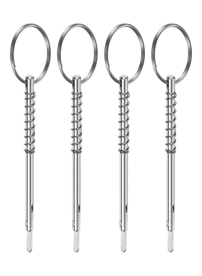M METERXITY 4-Pack Quick Release Pins, 316 Stainless Steel 5mm Dia., 67mm Usage Length Bimini Top Pin with Drop Cam & Spring for Deck Boat/Canopy, Marine Hardware - Image 1
