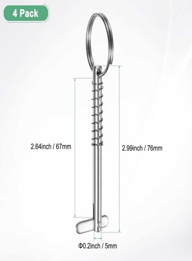 M METERXITY 4-Pack Quick Release Pins, 316 Stainless Steel 5mm Dia., 67mm Usage Length Bimini Top Pin with Drop Cam & Spring for Deck Boat/Canopy, Marine Hardware - Image 3
