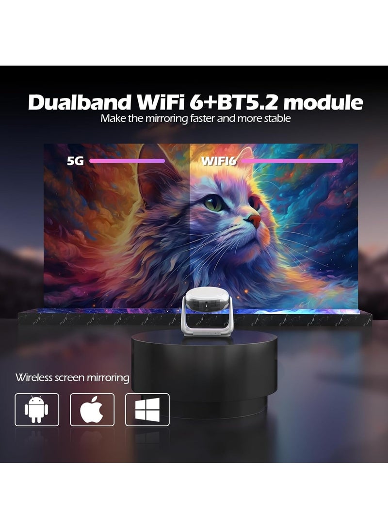 Battery-Powered 4K Outdoor Projector with Auto Focus and Trapezoidal Correction – Home Cinema Experience with WiFi6 and Bluetooth - Image 5