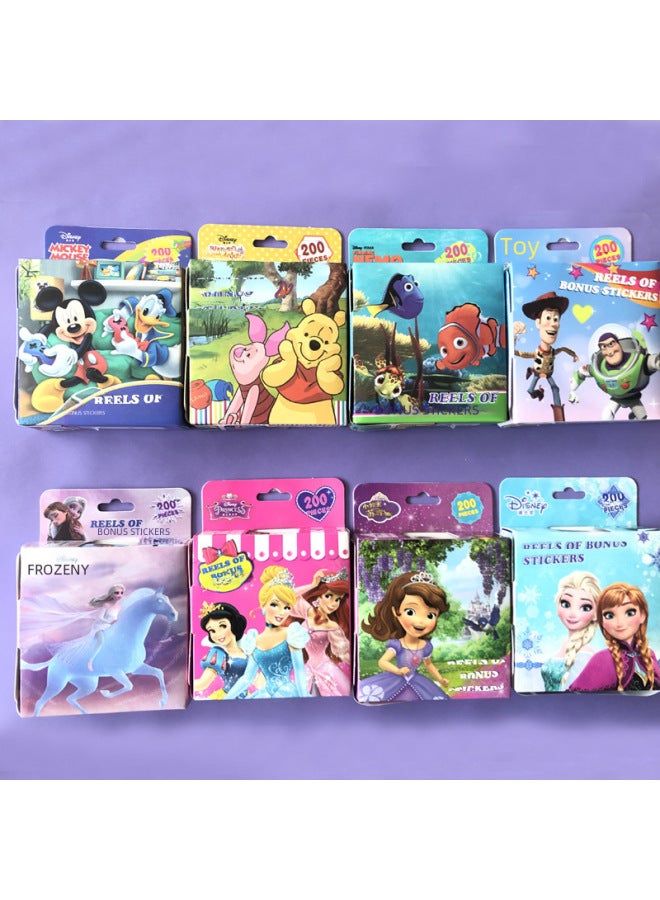 QiYi Genuine 200 Stickers Shiny Cartoon Roll Stickers Frozen Princess Flying Man Children's Roll Stickers Award Stickers - Image 3