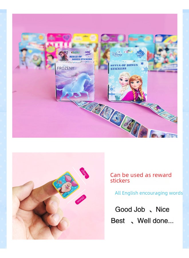 QiYi Genuine 200 Stickers Shiny Cartoon Roll Stickers Frozen Princess Flying Man Children's Roll Stickers Award Stickers - Image 4