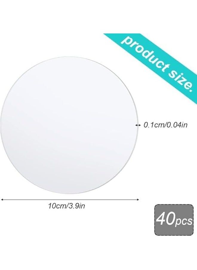 Horoof Home 40 Pieces 4-Inch Clear Acrylic Round Discs – 3mm Thick Transparent Plexiglass Sheets for DIY Crafts, Laser Cutting, Painting, Engraving, and Sign Making,SL188  - Image 2