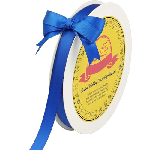 LEEQE Double Face Royal Blue Satin Ribbon 1/2 inch X 50 Yards Polyester Royal Blue Ribbon for Gift Wrapping Very Suitable for Weddings Party Invitation Decorations and More - Image 1