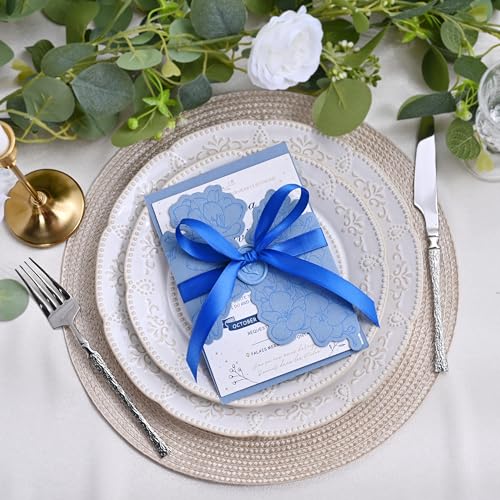LEEQE Double Face Royal Blue Satin Ribbon 1/2 inch X 50 Yards Polyester Royal Blue Ribbon for Gift Wrapping Very Suitable for Weddings Party Invitation Decorations and More - Image 4