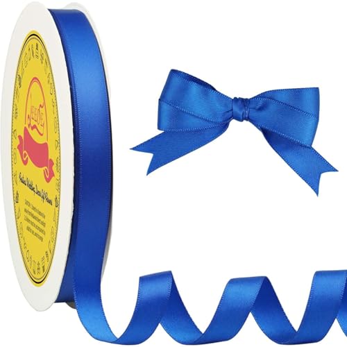 LEEQE Double Face Royal Blue Satin Ribbon 1/2 inch X 50 Yards Polyester Royal Blue Ribbon for Gift Wrapping Very Suitable for Weddings Party Invitation Decorations and More - Image 2