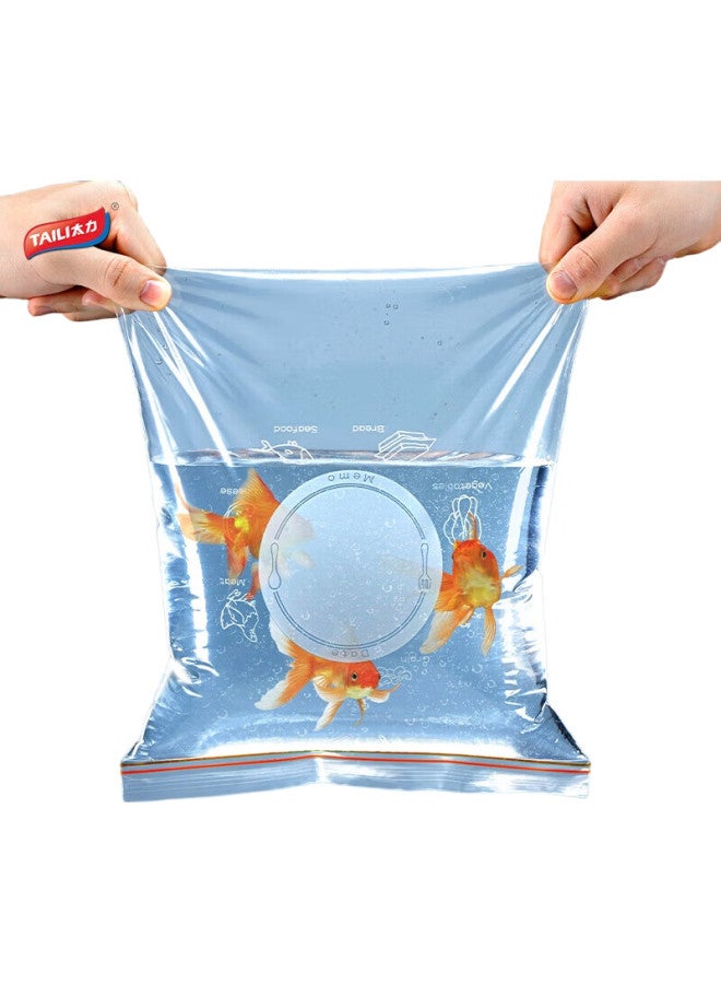 Taili Food Storage Bags, Double-Ribbed Airtight Bags, Sealed Thickened Food-Grade Pe Bags, 30 Medium Size - Image 1