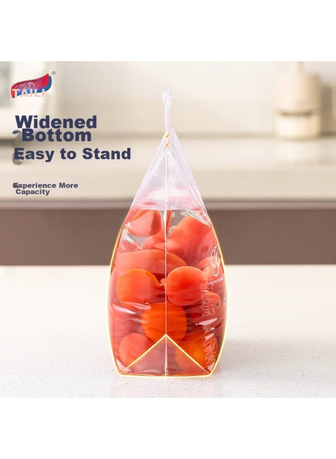 Taili Food Storage Bags, Double-ribbed Airtight Bags, Sealed Thickened Food-grade Pe Bags, 30 Medium Size - Image 3