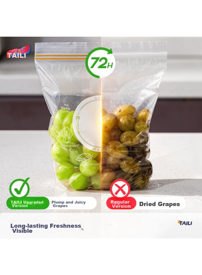 Taili Food Storage Bags, Double-ribbed Airtight Bags, Sealed Thickened Food-grade Pe Bags, 30 Medium Size - Image 4