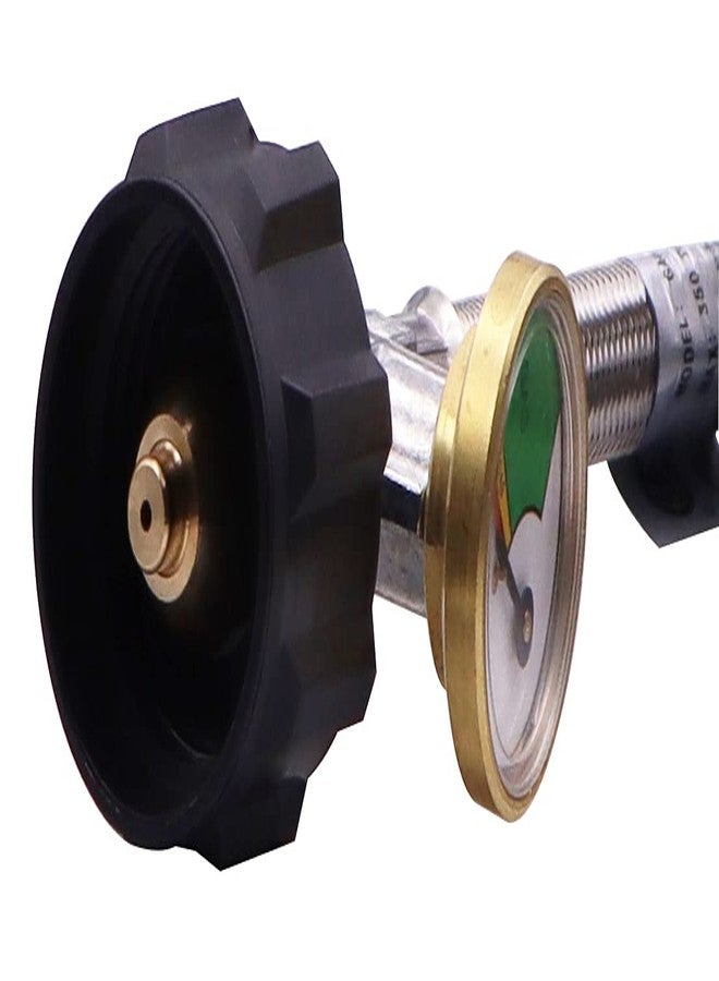 METER STAR 15 Ft Stainless Steel Braided Propane Adapter Max 350 Psi Hose with Pressure Gauge 5-40 Lb Convert Replace for Qcc1/type1 Tank Connects 1 Lb Bulk Portable Appliance to 5-40 Lb Propane Tank Cylinder - Image 3