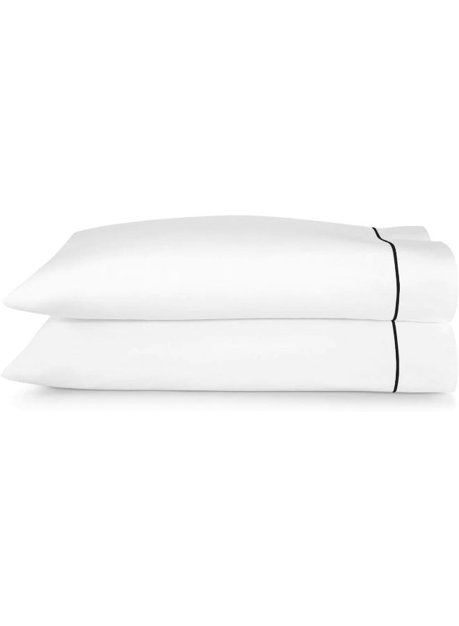 BEDLAM 100% Cotton Sheets - Hotel Style, Luxurious, 500 TC White Cotton Sheets with a Beautiful Black Trim - 6pcs Bed Sheets Set, Includes 4 Cotton Pillowcases - Full Size Sateen Cotton Sheet Set  - Image 3