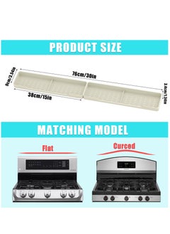 Excefore 30 Inch Silicone Stove Shelf Magnetic Shelf For Kitchen Stove, Oven Shelf, Kitchen Storage Stove Top Shelf, Zero Installation Magnetic Shelf For Stove, Soft Non-Slip Kitchen Storage Shelves, White  - Image 3