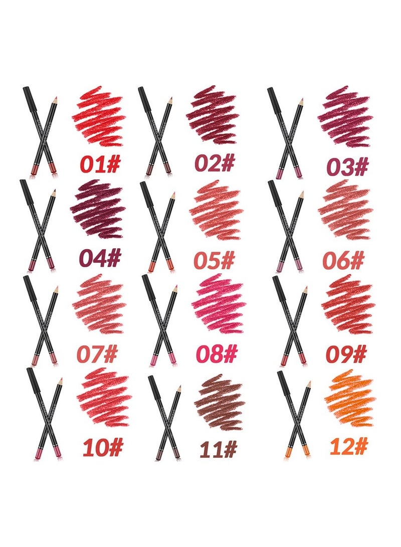 12 Colors Matte Lip Liner Pencil Set Waterproof Long Lasting Lip Liner Lipstick for Women - Image 2