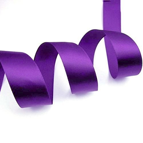 GBSTORE GBSTORE 1 1/2 inch 25 Yards Deep Purple Satin Ribbon Perfect for Wedding, Gift Wrapping - Image 1
