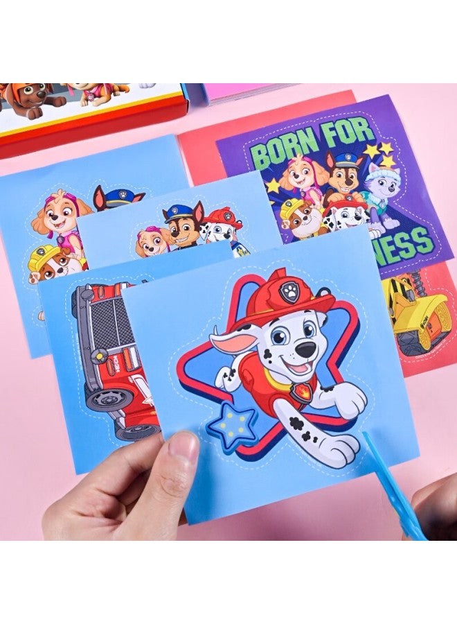 بابا ماما أم وأب قصاصات ورقية للأطفال، ألعاب أطفال Paw Patrol، مقص للأعمار 3-6 سنوات، أشغال يدوية آمنة، مجموعة قص الورق لأطفال الروضة - Image 3