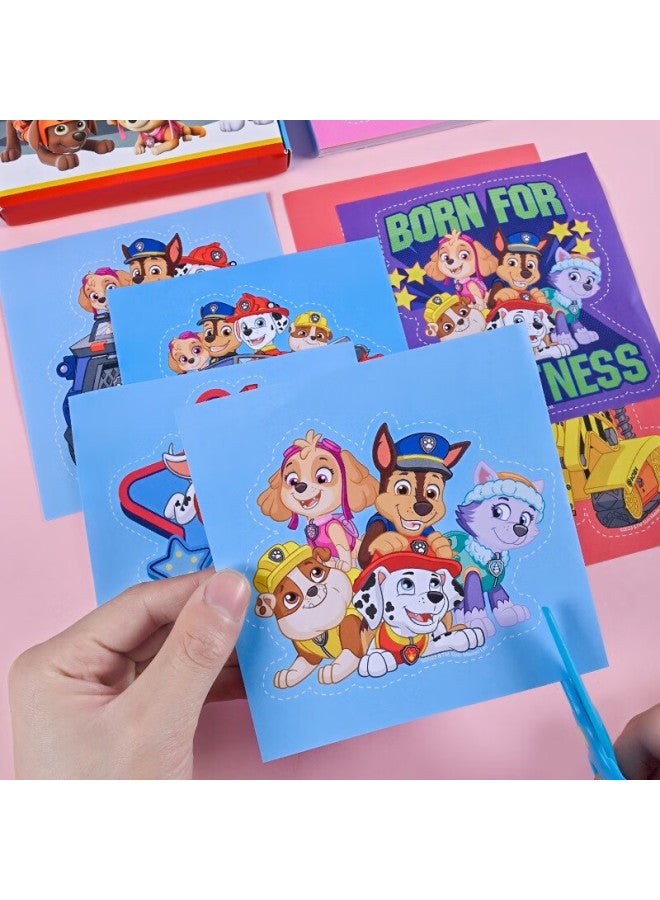 بابا ماما أم وأب قصاصات ورقية للأطفال، ألعاب أطفال Paw Patrol، مقص للأعمار 3-6 سنوات، أشغال يدوية آمنة، مجموعة قص الورق لأطفال الروضة - Image 4