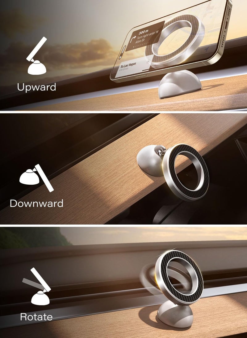 SYOSI For MagSafe Car Mount, Magnetic Hands Free iPhone Car Holder Dashboard Compatible with iPhone 15 14 13 12 Pro Plus Max Mini MagSafe Mount, 17 Strong Magnets - Image 2