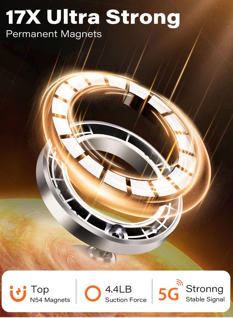 SYOSI For MagSafe Car Mount, Magnetic Hands Free iPhone Car Holder Dashboard Compatible with iPhone 15 14 13 12 Pro Plus Max Mini MagSafe Mount, 17 Strong Magnets - Image 3