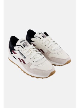 Reebok Kids Boy Classic Leahter Lace Up Running Shoes, Off White  - Image 1