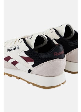 Reebok Kids Boy Classic Leahter Lace Up Running Shoes, Off White  - Image 2