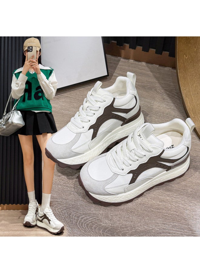 ZHR Color-blocking Versatile Height-increasing Insoles Running Shoes Spring Casual Shoes Sneakers German Training Shoes Women's Shoes - Image 2