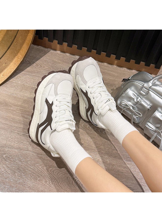 ZHR Color-blocking Versatile Height-increasing Insoles Running Shoes Spring Casual Shoes Sneakers German Training Shoes Women's Shoes - Image 3