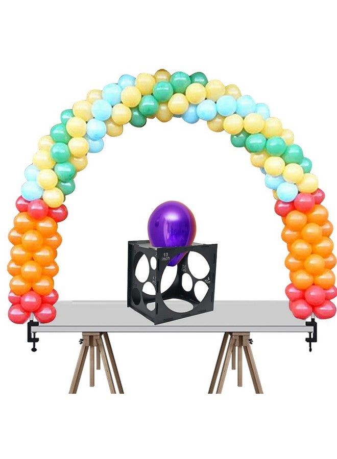 Worown 11 Holes Collapsible Black Plastic Balloon Sizer Box, Balloon Sizer Cube, Balloon Size Measurement Tools for Balloon Decorations, Balloon Arches (2-10 Inch) - Image 3
