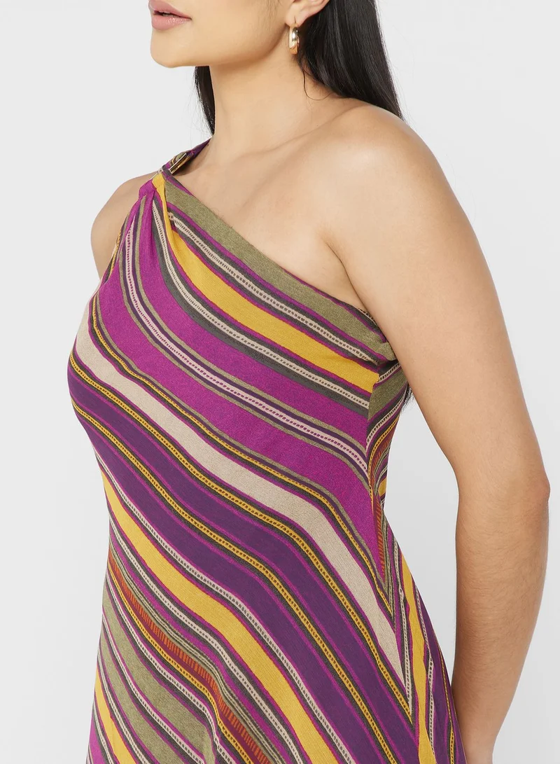 Lauren Ralph Lauren One Shoulder High Low Dress