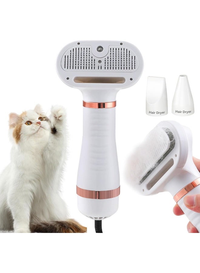 ECVV 6-IN-1 Pet Grooming Spray Brush: Drying Conditioning Styling Massage Grooming De-Shedding - Remove Dogs & Cats Loose Hair, One-Touch Hair Removal, Adjustable Temperature 3 Speeds for Comfort Safety - Image 1