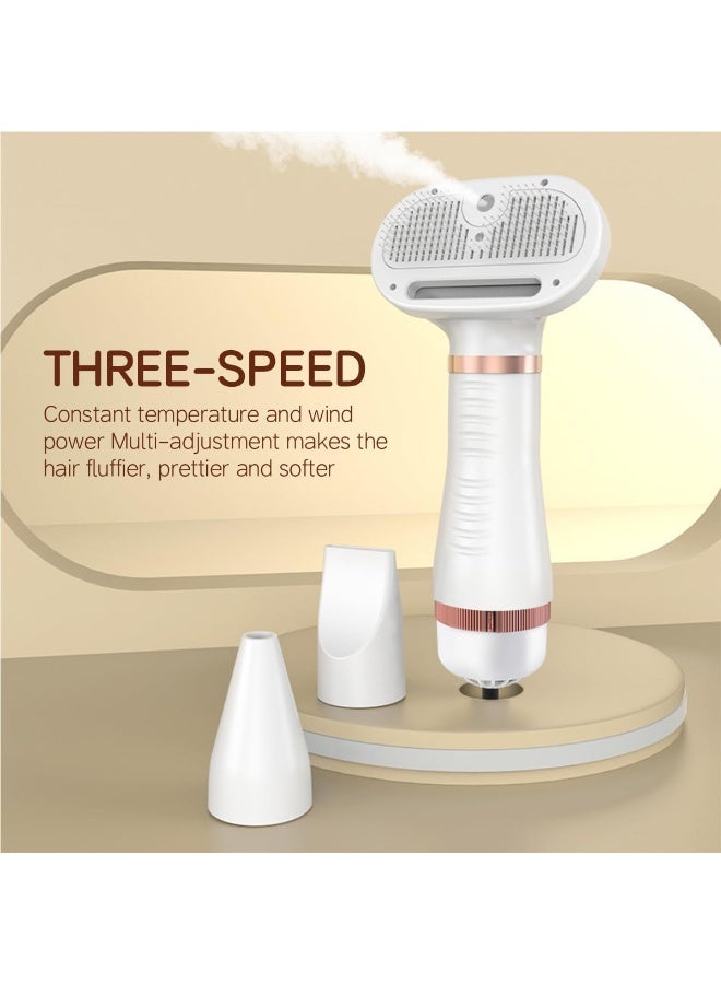 ECVV 6-IN-1 Pet Grooming Spray Brush: Drying Conditioning Styling Massage Grooming De-Shedding - Remove Dogs & Cats Loose Hair, One-Touch Hair Removal, Adjustable Temperature 3 Speeds for Comfort Safety - Image 2