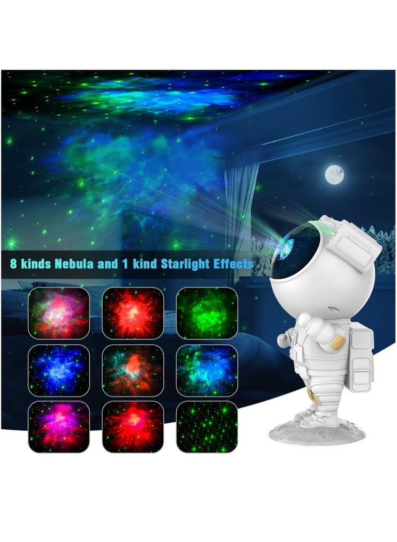 Kids Star Projector Night Light Astronaut LED Projection Lamp for Bedroom, Starry Night Light Projector with Timer, Remote Control and 360°Adjustable Head Angle,Right Galaxy Projector - Image 2