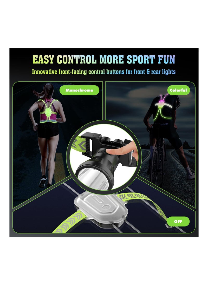 SYOSI - Led Reflective Running Vest, High Visibility Running Vest with Front Light for Outdoor Sports, Lightweight Anti-Slip Safety Running Vest with Multiple Colors, Rechargeable Running Light for any Outfit - Image 1