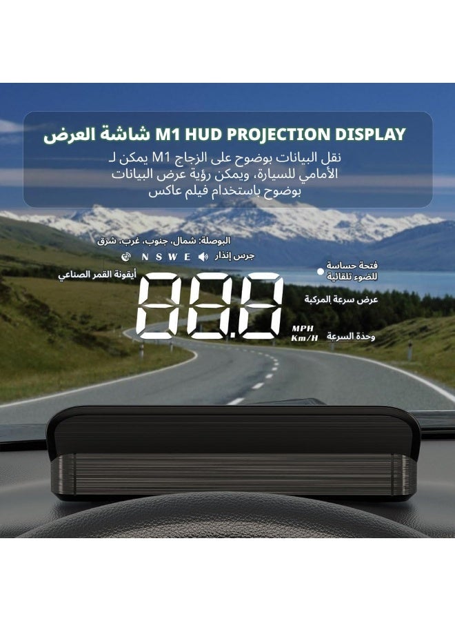 Digital Speedometer Heads Up Display Projector for Cars with Speed, Driving Direction, Automatic Sensing, Overspeed Alarm Fatigued Driving, Fits All Vehicles - Image 2