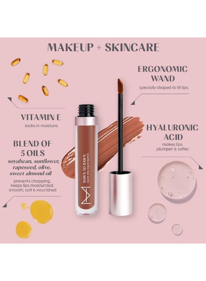 House Of Makeup Hydrating Liquid Lipstick | Nude Lipstick Shades | Comfy Liquid Lipsticks For Women | Everyday Nude Shade Lipstick | Liquid Matte Lipstick | 5 ml | Ginger Snap - Image 2